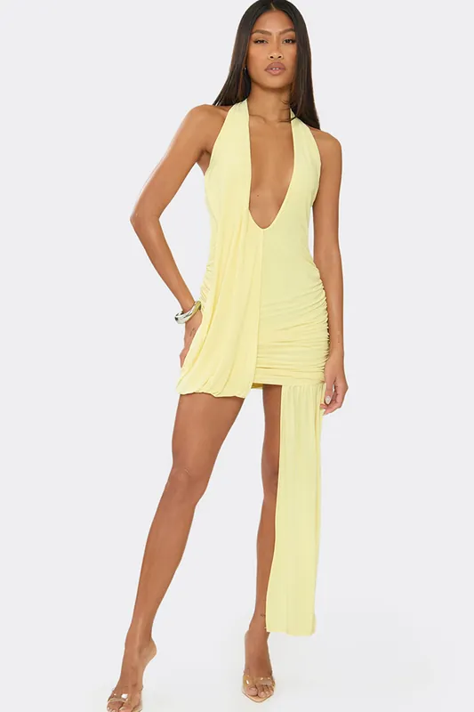 Sleeveless Drape Mini Dress - EGO