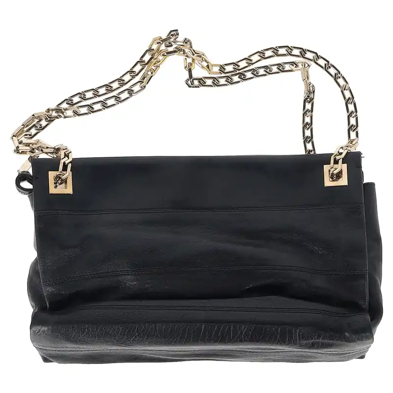 Preloved Chain Strap Shoulder Bag in Black Leather - Victoria Beckham