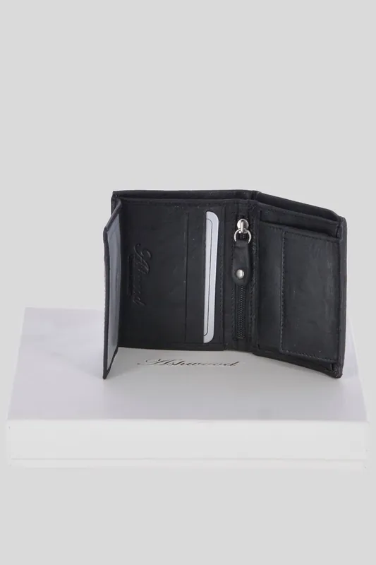 Crumble 4-Card Leather Billfold Wallet with ID & Coin Pocket