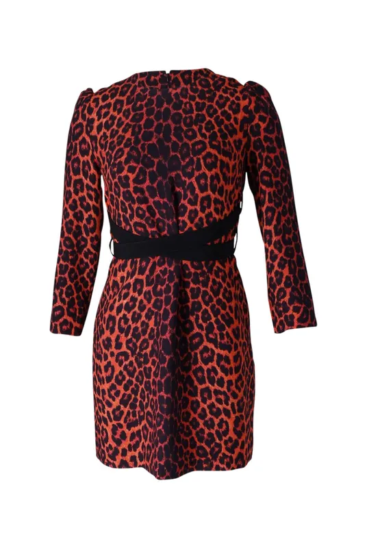 Preloved Printed Dress in Animal Print Polyester - Victoria Beckham