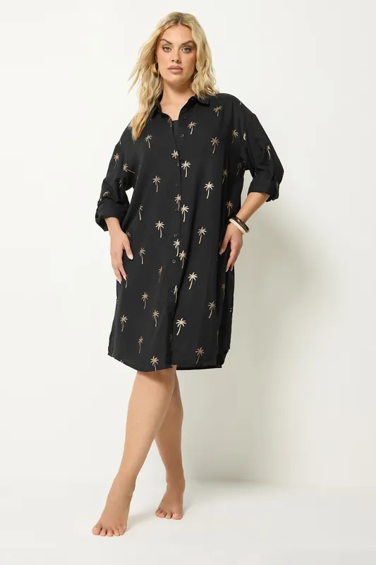 Palm Tree Shirt Dress - Yours