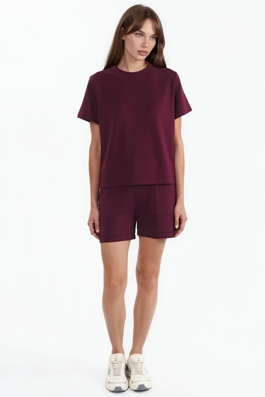 Crew Neck Embroidered Two-Piece Co-ord Set