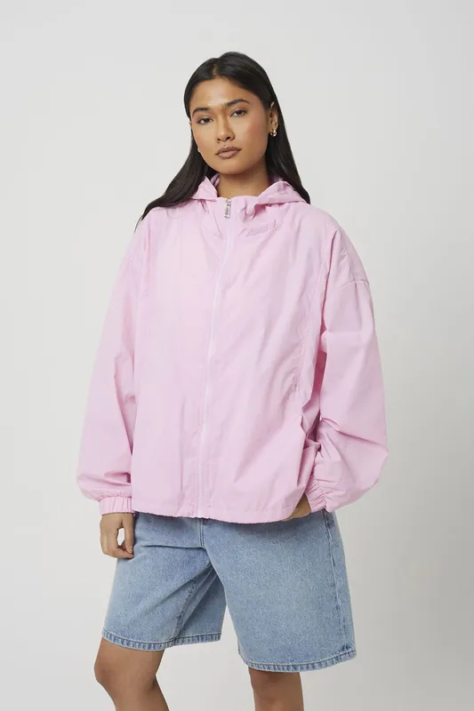 Crinkle Windbreaker Jacket With Bungee Hem - Brave Soul