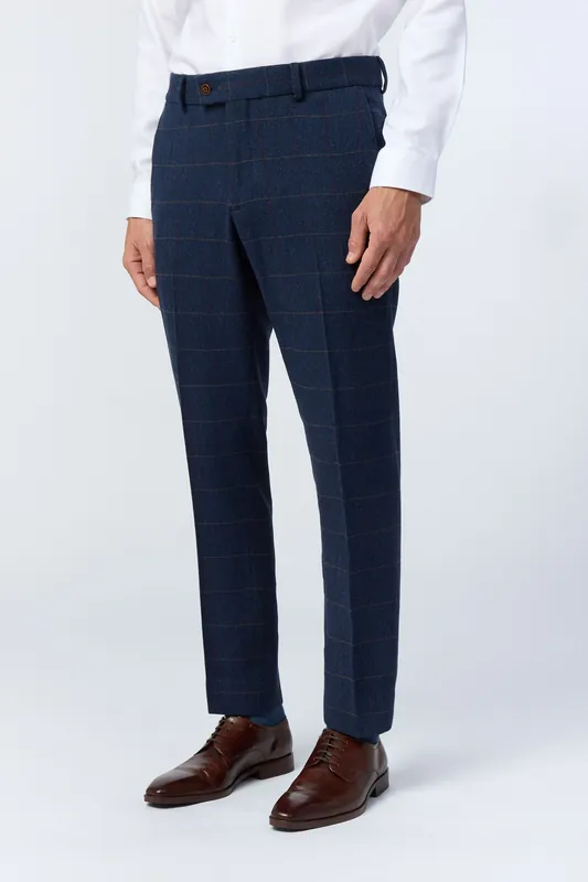 Ezra Check Tailored Fit Trouser - Antique Rogue