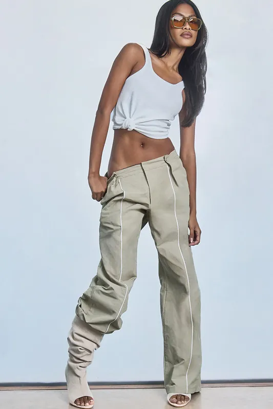 Wide Leg Low Rise Trousers - EGO