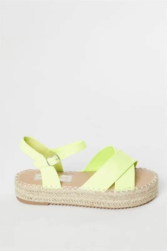 Lime Micro Espadrille Sandals - Shnoo