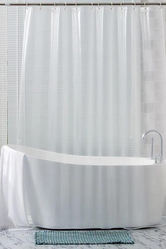 Transparent PEVA Shower Curtain with 12 Hooks - 180cm x 200cm