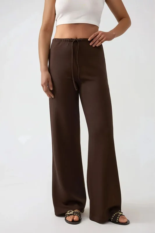 Wide Leg Textured Long Pants - Hiccup