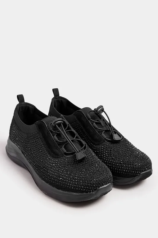 Diamante Embellished Drawcord Trainers - Yours