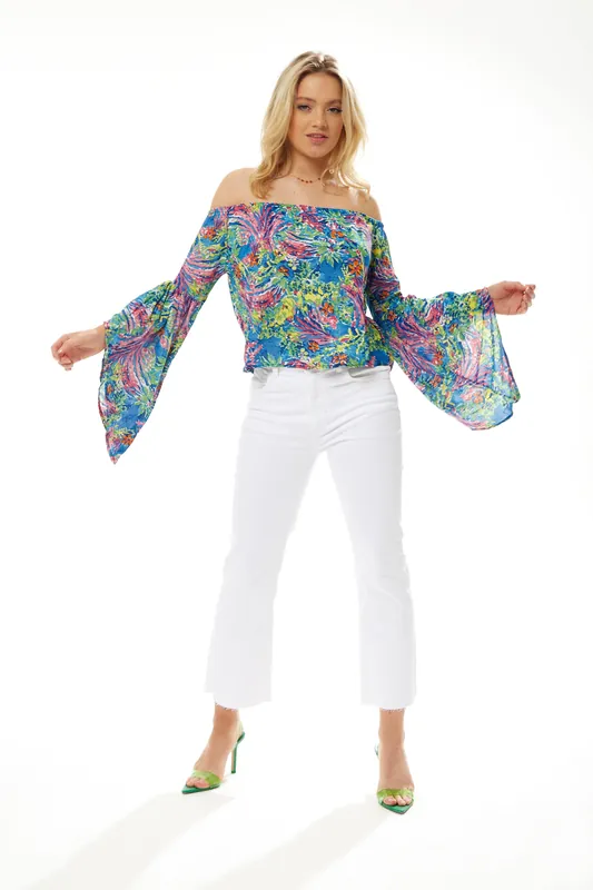 Off Shoulder Multicolour Top - Liquorish