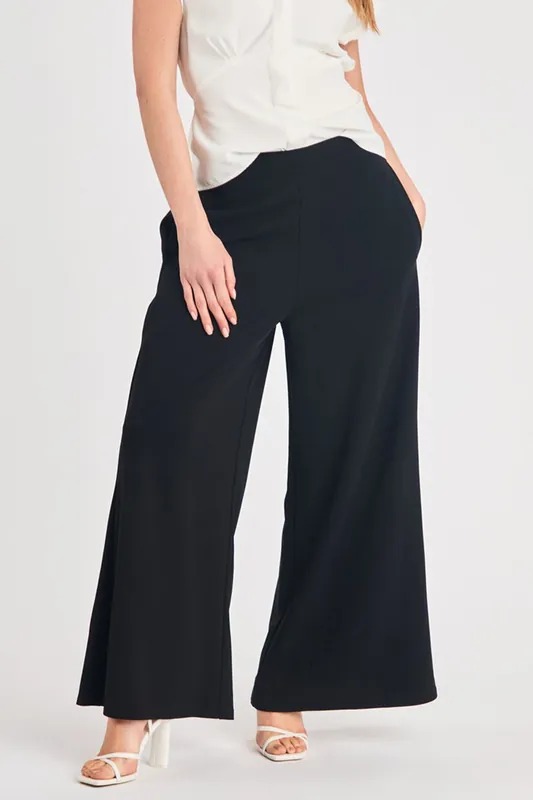 Wide Leg Crepe Trousers - French Connection