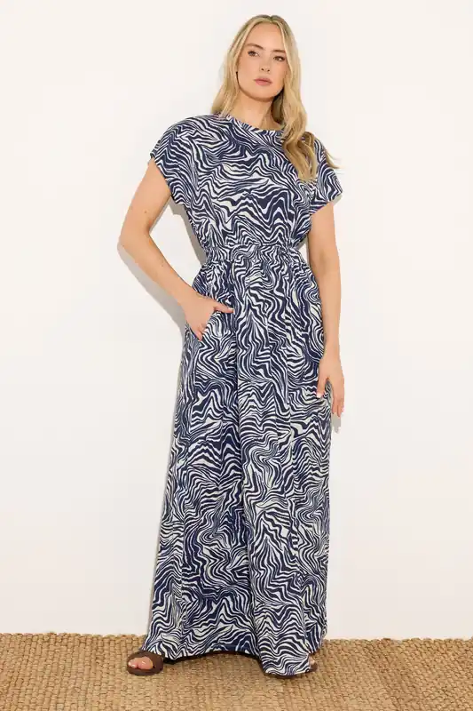 Tall Abstract Shirred Waist Maxi Dress - Long Tall Sally