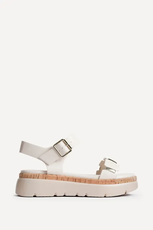 Stride Nude Flatform Sandals - Linzi