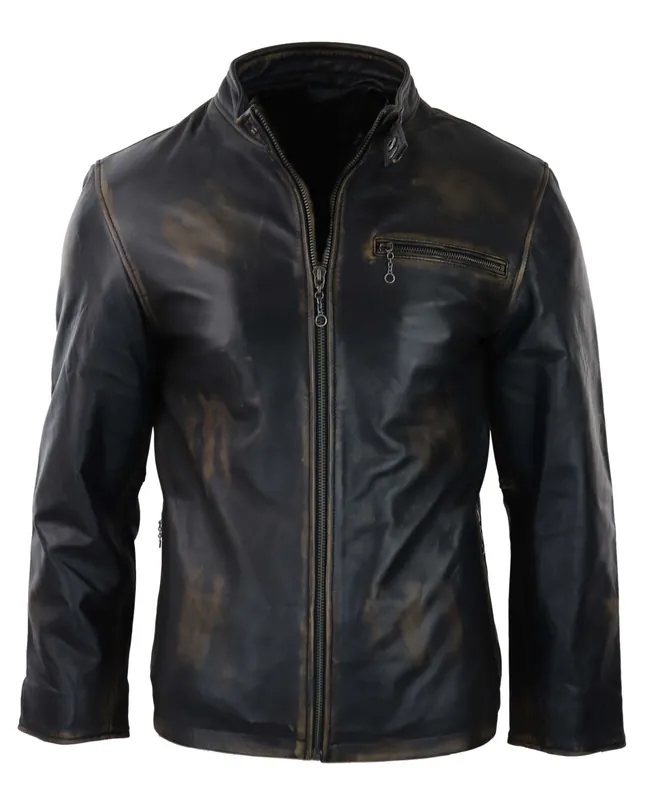 Classic Nehru Leather Jacket - TruClothing