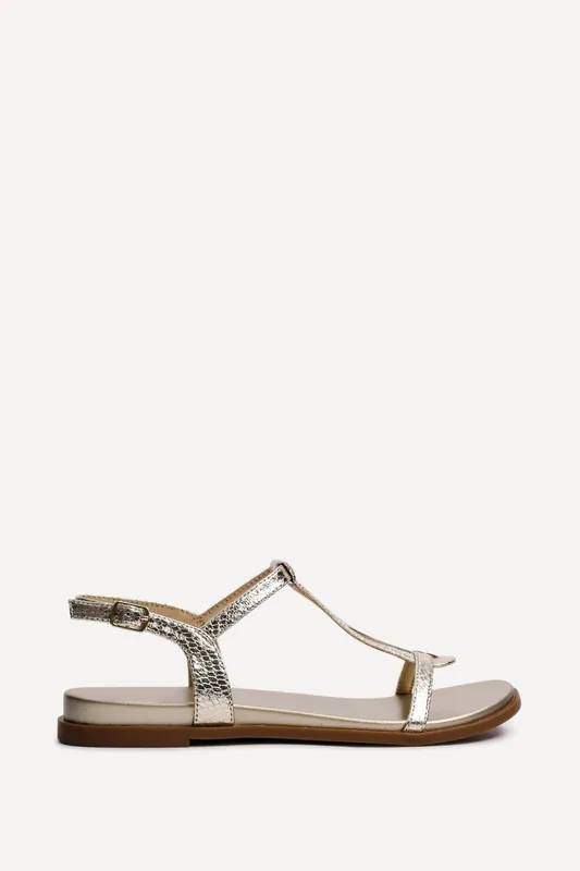 Saylor Gold T-Bar Sandals