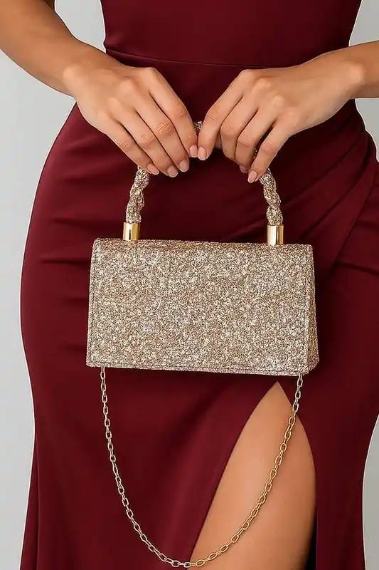 Evening Glitter Diamante Prom Party Bag - AJVANI