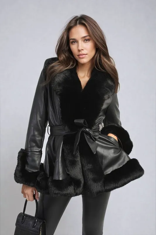 Janna Faux Fur Trim Winter Jacket - IKRUSH