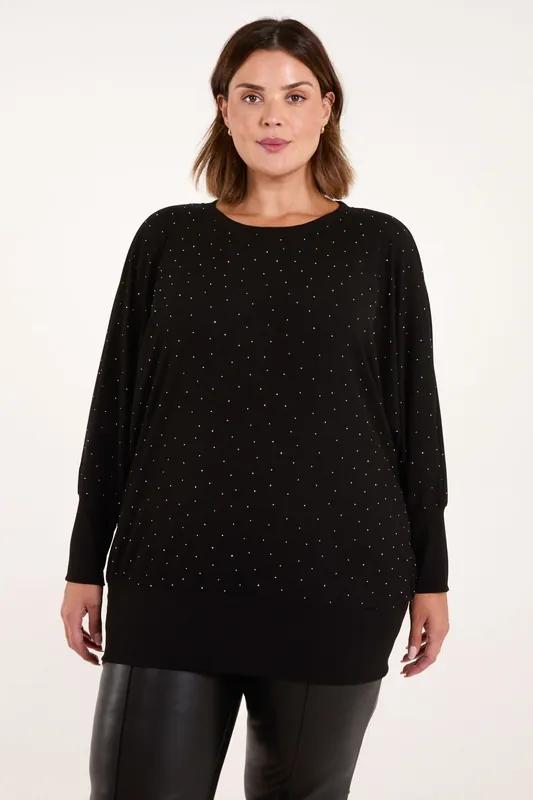 Curve Diamante Batwing Top - Blue Vanilla