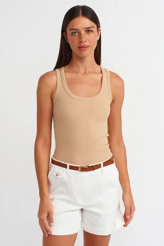 Ribbed Sleeveless Cami Blouse - Dilvin
