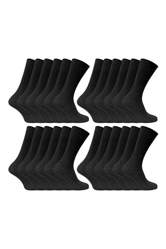 24 Pairs Multipack Ultimate Comfort 100% Cotton Socks - Sock Snob