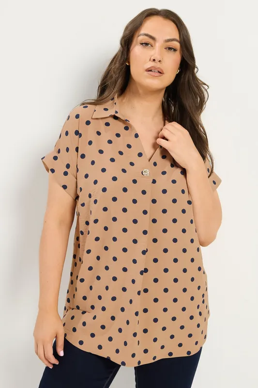 Polka Dot Pleat Front Shirt - Yours