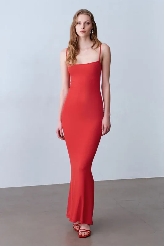 Ribbed Bodycon Maxi Dress - Dilvin