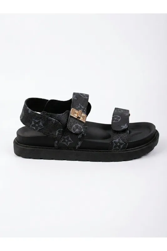 Saoirse Geometric Print Flatform Sandals - IKRUSH