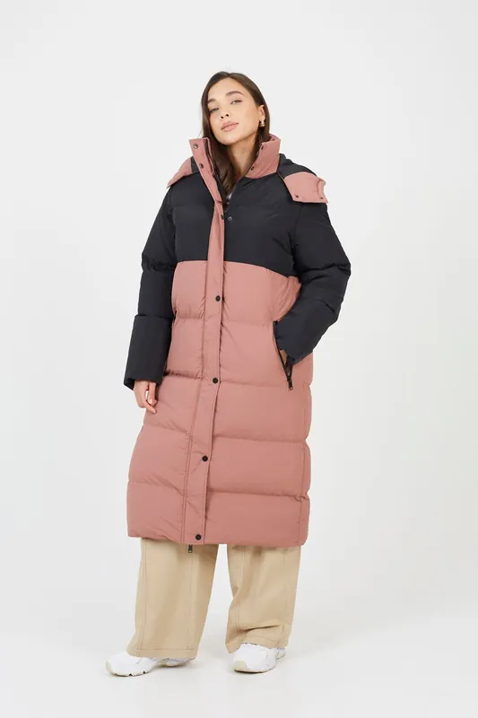 Maxi Contrast Hooded Puffer Jacket - Brave Soul
