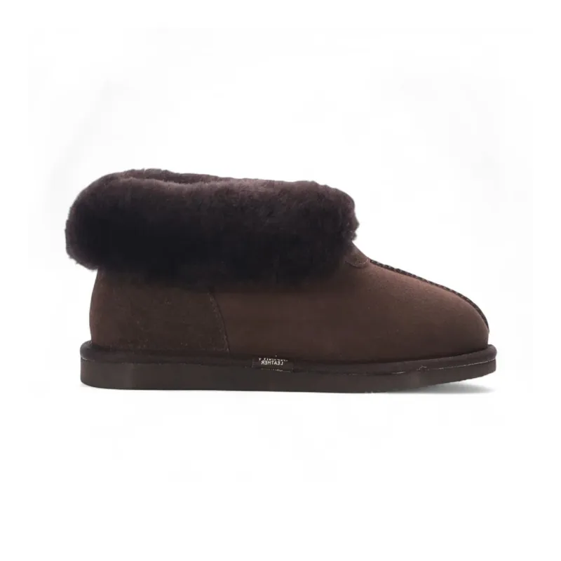 Sheepskin Suede Comfort Slip-On Bootie Slippers