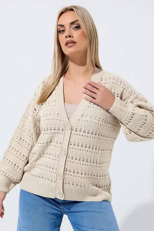 Crochet Balloon Sleeve Cardigan - Yours