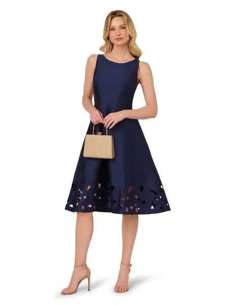 Taffeta Cutwork Dress - Adrianna Papell