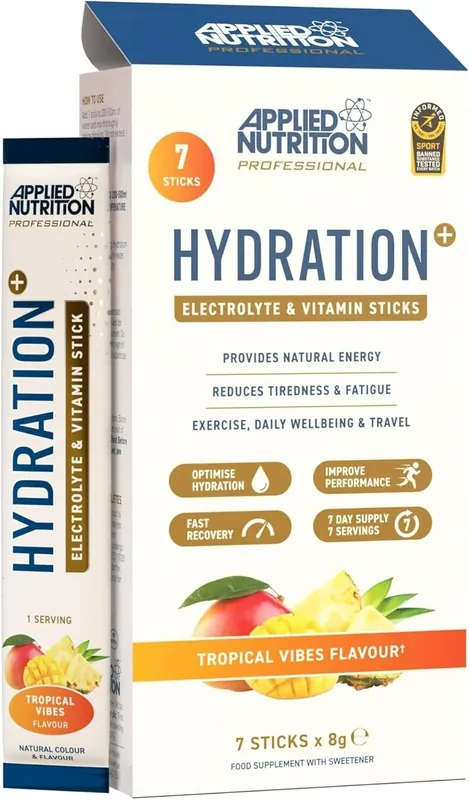 Hydration+ Electrolyte Vitamin Sticks Tropical Vibes 7 Servings - Applied Nutrition