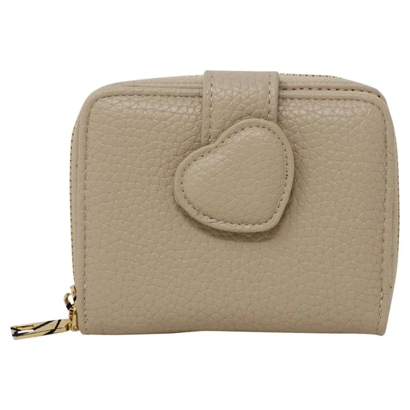 Purse with Heart fastening in Beige - SVNX