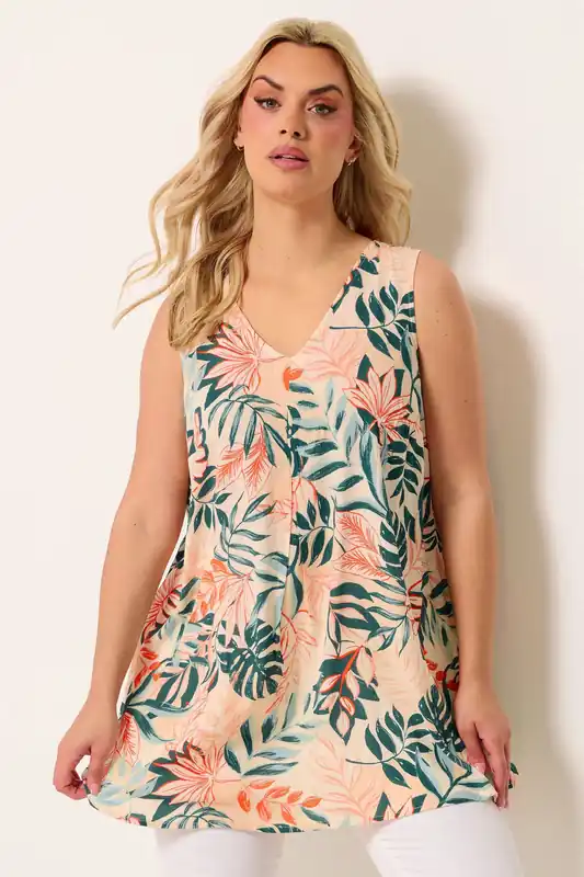 Tropical Print Cami Vest Top - Yours