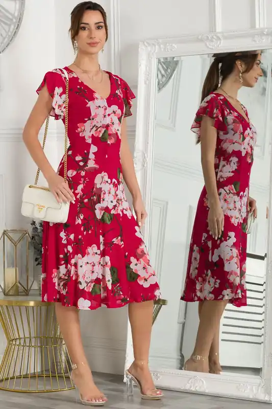 Acela Floral Print Mesh Dress - Jolie Moi