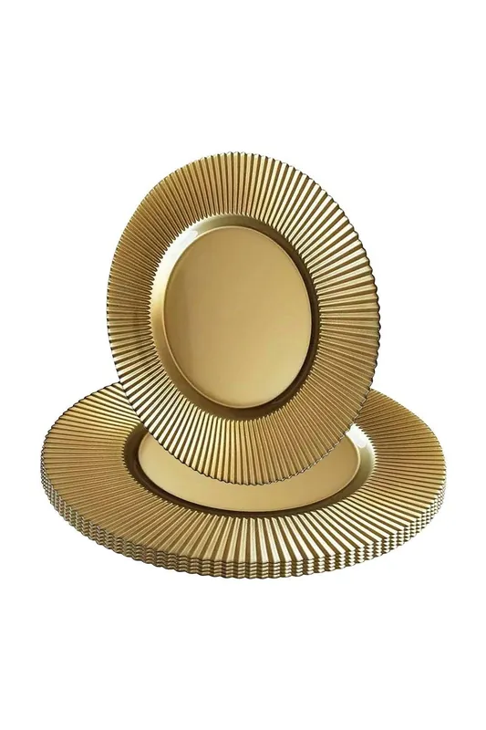 33cm Set of 6 Charger Plates with Ribbed Edge for Dinner Table Decoration - Neel Blue