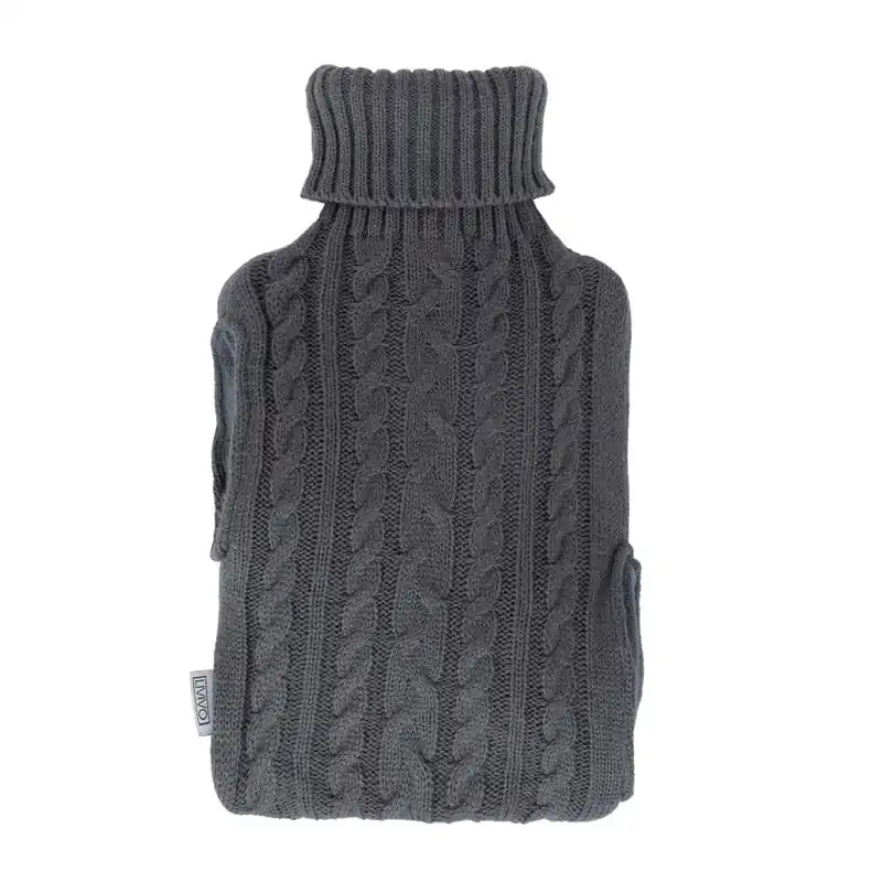 Handwarmer Hot Water Bottle - Grey Knit