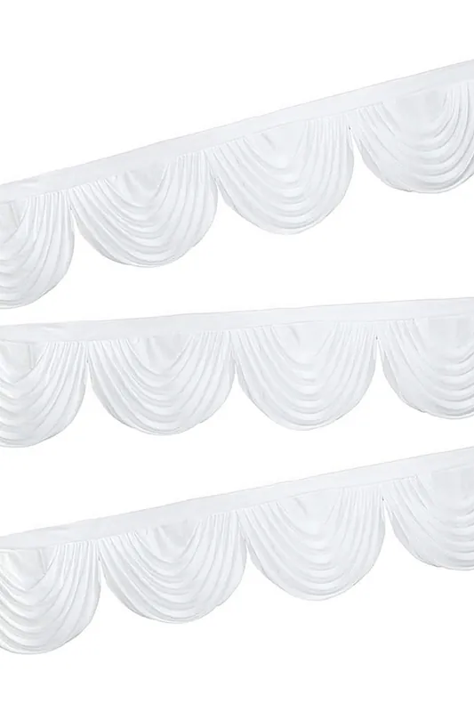 Swag Curtain Panel Ice Silk Detachable Swag Backdrop, 2 Metre - Neel Blue
