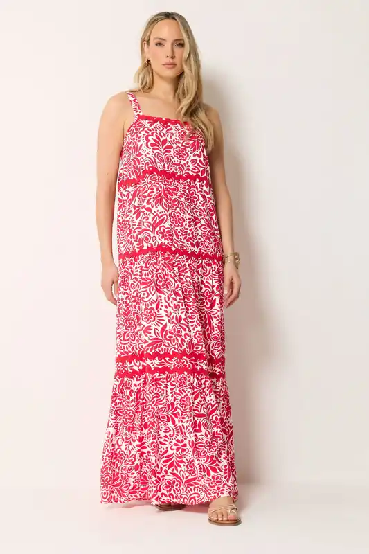 Tall Floral Contrast Swirl Maxi Dress - Long Tall Sally