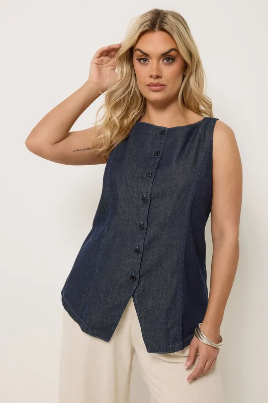 Denim Longline Waistcoat - Yours