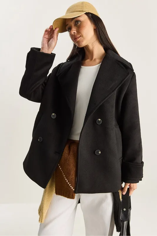 Oversized Coat with Pockets - Bianco Lucci