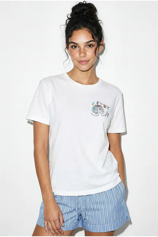Embroidered Crew Neck T-Shirt