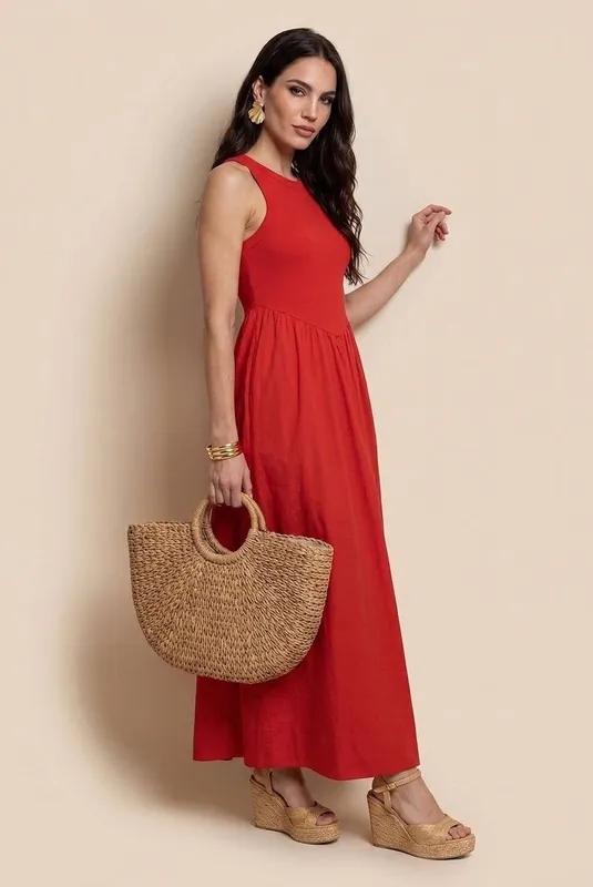 Ribbed Cotton Poplin Dress - Urban Bliss