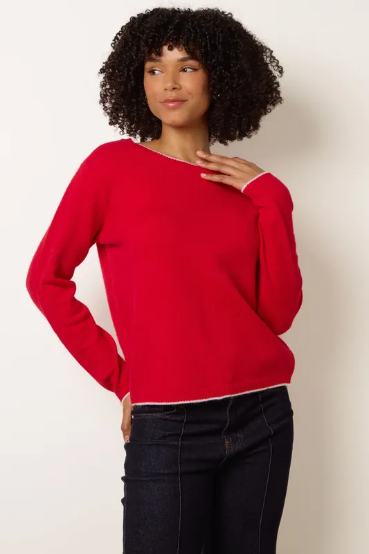 Red Back Bow Jumper - Blue Vanilla