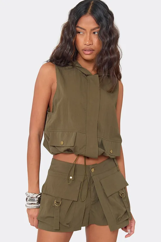 Hooded Sleeveless Hooded Mini Top - EGO