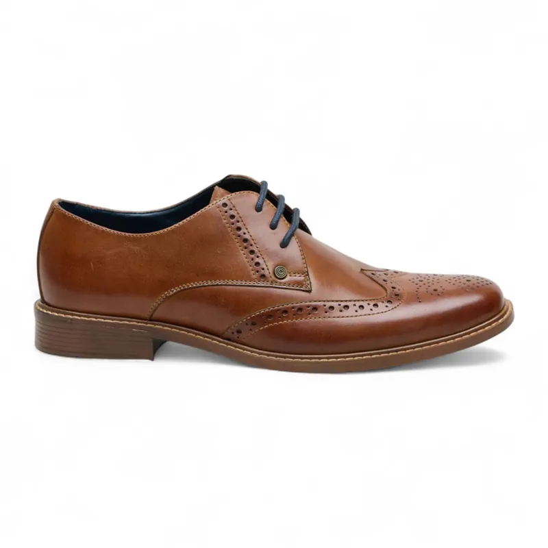 Leather Wingtip Oxford Brogue Dress Shoes - TruClothing