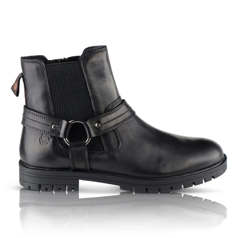 Montague Premium Leather Biker Boots - Silver Street London