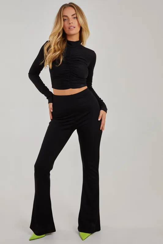 Shimmer Flared Trousers - Pink Vanilla
