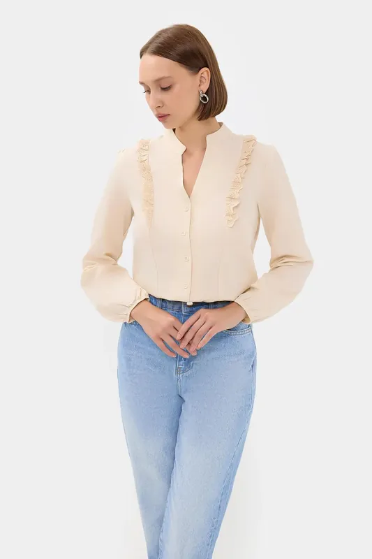 Ruffle Shirt with a Puff Sleeve - Hiccup