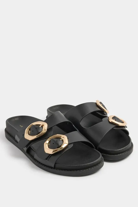 Brushed Buckle Mules In Extra Wide EEE Fit - Yours